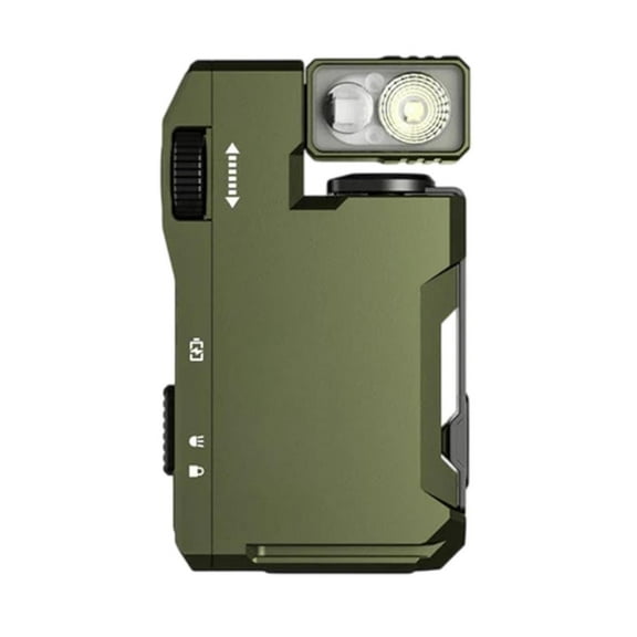 Pocket-Sized Led Light - 400 Lumens Magnetic Mini Flashlight, USB-C, Magnetic Clip, Great for Gear Bag, Rechargeable EDC Flashlight with 180° Rotation & Dual Light Green