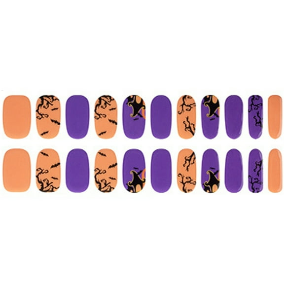 Full Nails Wrap Semi Cured Nails Polish Wraps Halloween Nails Stickers Luminous Gels Nails Strips Nails Art Decoration