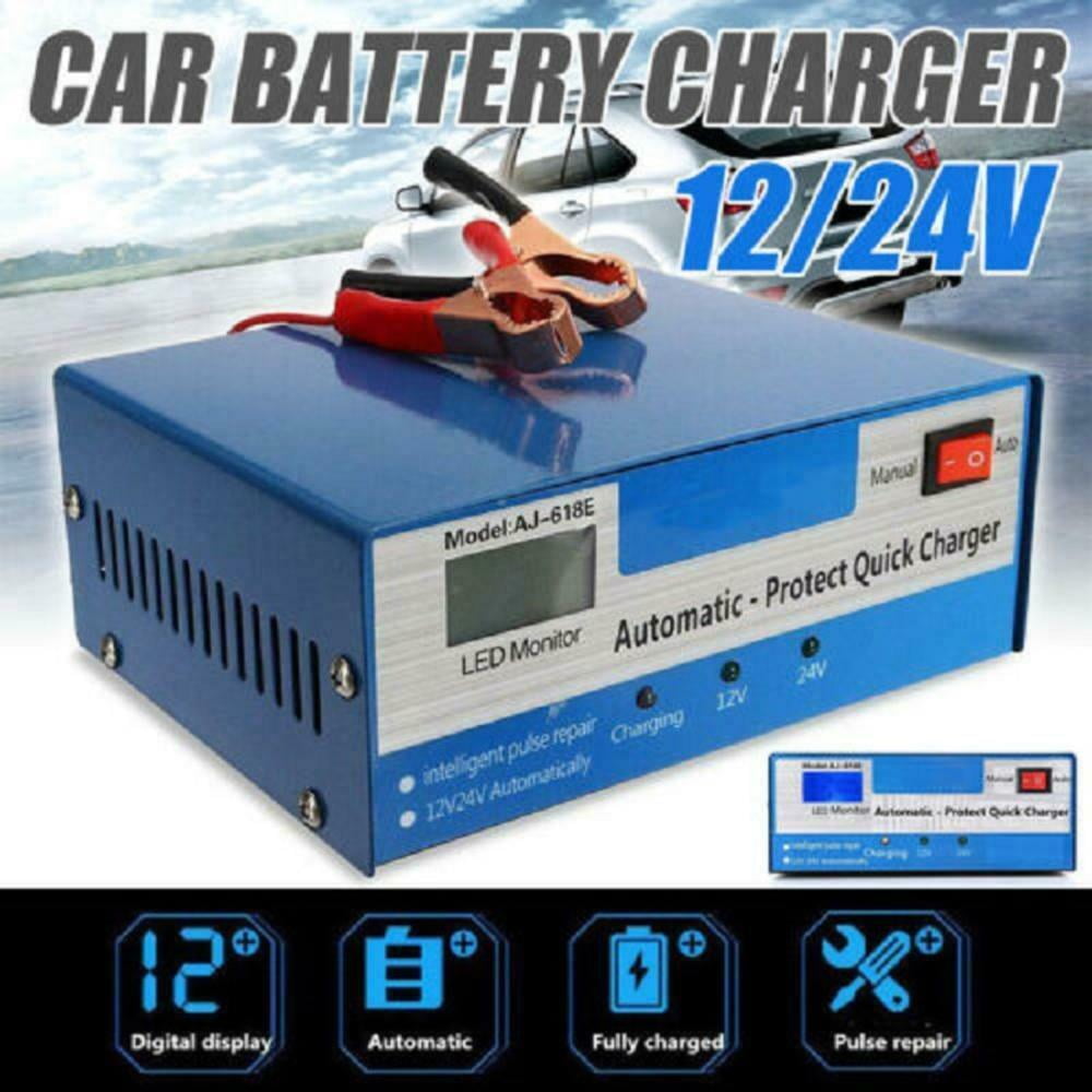 12V/24V Automatic Quick Battery Charger Intelligent Pulse Repair Truck Storage 