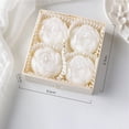 thumbnail image 3 of Peony Flower Scented Candle, Aromatherapy Soy Wax Candle for Home, Stress Relief, Bath & Relaxation, Valentine's Day, Anniversary & Birthday Gift for Women, Moms & Friends, 4Pcs(White,3.4x3.3x1.4"), 3 of 8