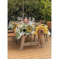 thumbnail image 3 of Outdoor Tablecloths with Umbrella Hole & Zipper, Sunflowers 54x80 Inch Tablecloth Rectangle, Yellow Flowers Butterfly Farmhouse Black Plaid Waterproof Table Cloth, Patio/Pool/Picnic Table Covers, 3 of 8