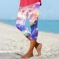 thumbnail image 4 of jjayotai Boho Floral Print Leggings for Women, Trendy Art Painting Beach Summer Fall Clothes Yoga Pants High Waisted Capri Trousers, 4 of 7