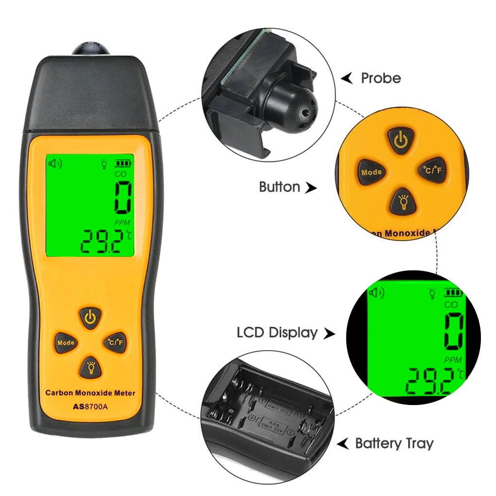 Handheld Carbon Monoxide Meter CO Detector Portable CO Gas Leak Detector High Precision Carbon Monoxide Tester