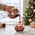 thumbnail image 5 of SLYNSHome Christmas Glass Tumbler 420ml Hand Blown Crystal Whiskey Cup with Gold Rim for Holiday Barware Home Christmas Party Gift, 5 of 7