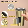 thumbnail image 3 of 2Pcs Stainless Steel Cup, 15Oz Metal Double Walled Travel Tea Coffee Mug for Milk, Juice, Cold or Hot Drinks (Gold), 3 of 7