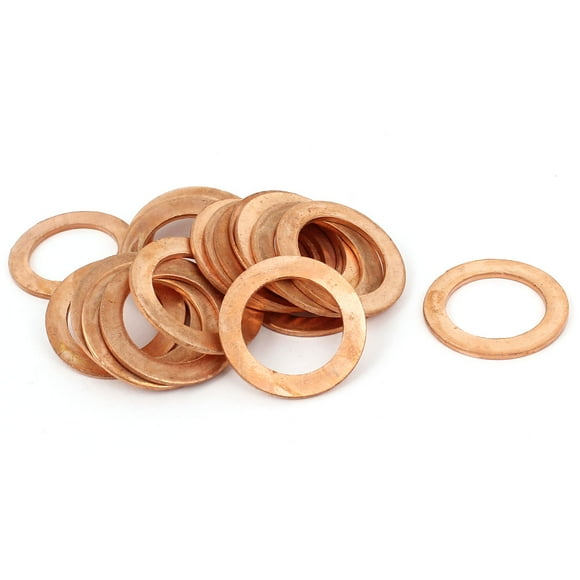 Unique Bargains 18mm x 27mm x 1.5mm Metric Ring Shape Copper Flat Washer 20 Pcs