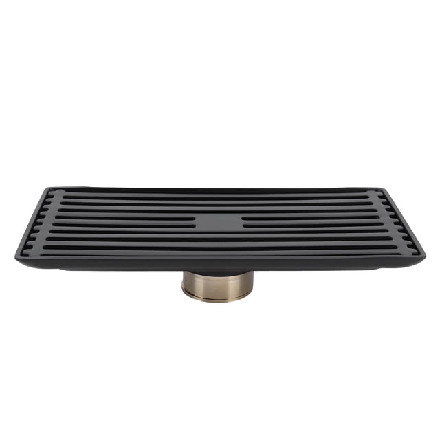 Desagüe de suelo Negro Sincero de Acero inoxidable Tapa extraíble Accesorio de cocina para baño 10x20cm