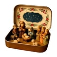 thumbnail image 6 of Mini Christmas Nativity Set in Tin Box with Holy Family Figurines Religious Christmas Decor Gift for Family Portable Pocket Nativity Scene for Travel Home Office Desk Tabletop Mantel, 6 of 7