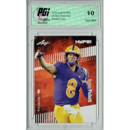 Kenny Pickett Rookie Card Pittsburgh PGI 10 Gem Mint Football Trading Card 2022 Leaf Hype #79 White Blank Back #1/1