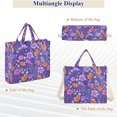 thumbnail image 6 of FORMRS Womens Corduroy Tote Bag Crossbody Shoulder Purse Handbag with Detachable Strap, Purple Wildflowers Pattern, 6 of 7