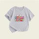 thumbnail image 5 of Gibobby Blusa Termica Nueva ropa para niños de verano, camiseta de manga corta para niñas de estilo europeo y estadounidense, camiseta para niños con cuello redondo y estampado （Gris， 5-6 Años), 5 of 5
