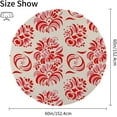 thumbnail image 2 of Coolnut Round Tablecloth Abstract Red Flowers Seamless Modern Table Cover for Home Decoration Washable Table Cloth for Dinner Picnic 60in, 2 of 5
