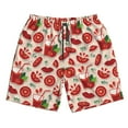 thumbnail image 3 of Uemuo Tomatoes Pattern Men's Swim Trunks Hawaiian Beach Bathing Suit Swimsuits Beach Quick-Dry Shorts with Pockets-Small, 3 of 9