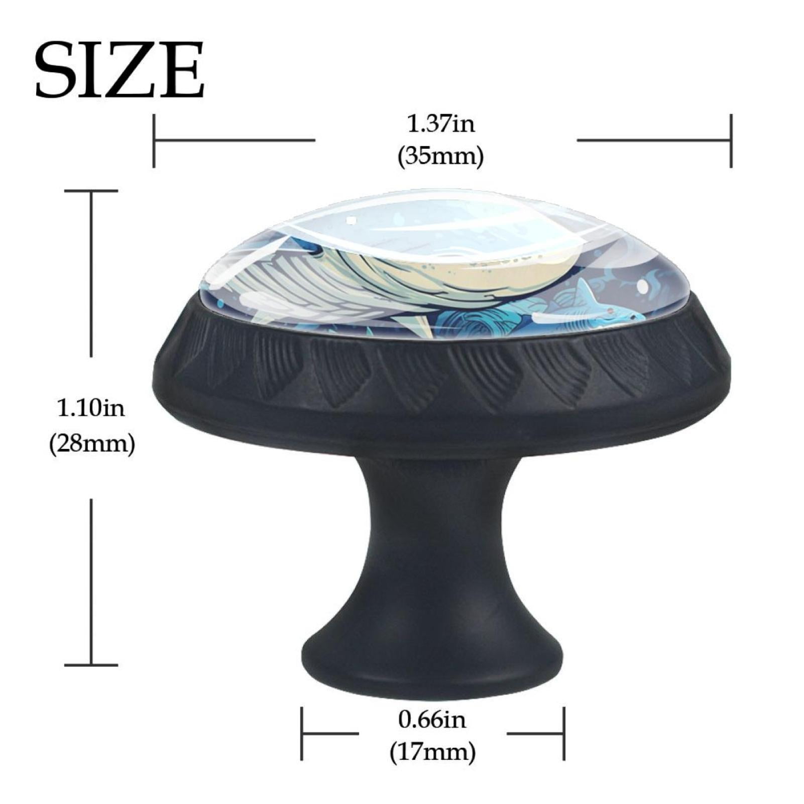 4 Pcs Shark Knobs for Kitchen Cabinet Cupboard Dresser Bookcase Drawer Pulls Handles Round Home Decor