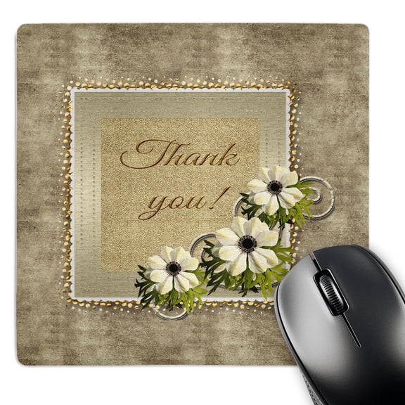 3dRose, Cream Anemone Flowers, Administrative Professionals Day, Thank you , MousePad