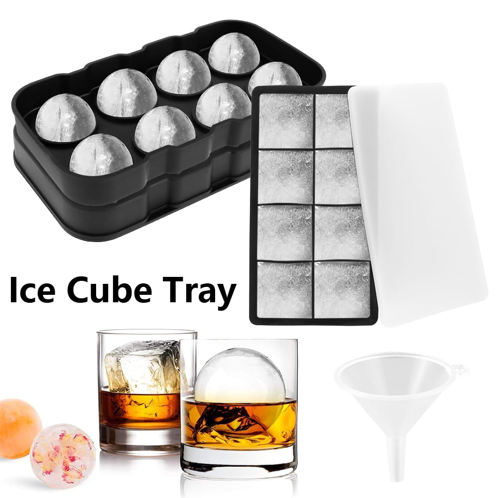 2 X Whiskey Ice Cube Ball Maker Mold Sphere Mould Party Tray Round Bar Silicone 