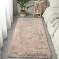 thumbnail image 3 of Home Decor Floor Protection Washable Imitation Wool Bedside Rugs Bedroom Mats Sofa Cushion Long Hair Carpet CAMEL 40X60CM, 3 of 8