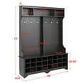 thumbnail image 6 of Prepac 60" Wide Hall Tree with 24 Shoe Cubbies, Black, 6 of 13