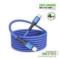 thumbnail image 2 of Esoulk 4ft USB-C to USB-C 30W 3A Fast Charge/Data Sync Nylon Braided Cable for Motorola Edge 2024 - Blue, 2 of 8