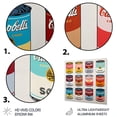 thumbnail image 3 of Designart "Pop art soup Collage III In Red and Blue"Milk Metal Wall Art Red Traditional Living Room Wall Art, 3 of 6