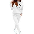 thumbnail image 2 of BiZtdJrK St Patricks Day Tracksuits Women's 2 Piece Outfits Long Sleeve Hooded Sweatshirt and Drawstring High Waisted Jogger Pants Sweatsuit with Pockets White XXL, 2 of 6