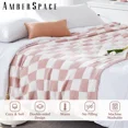 thumbnail image 5 of Amberspace Checkered Knit Throw,Pink,50"*70", 5 of 8