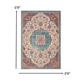 thumbnail image 2 of 4â€™ x 6â€™ Pink and Blue Floral Medallion Area Rug, 2 of 7