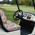 thumbnail image 6 of Pzuqiu Floral Highland Cow Golf Cart Seat Cover Set - Soft Stretchable Polyester, All-Weather Protection, Easy Install for EZGO, Club Car & Yamaha, 6 of 9