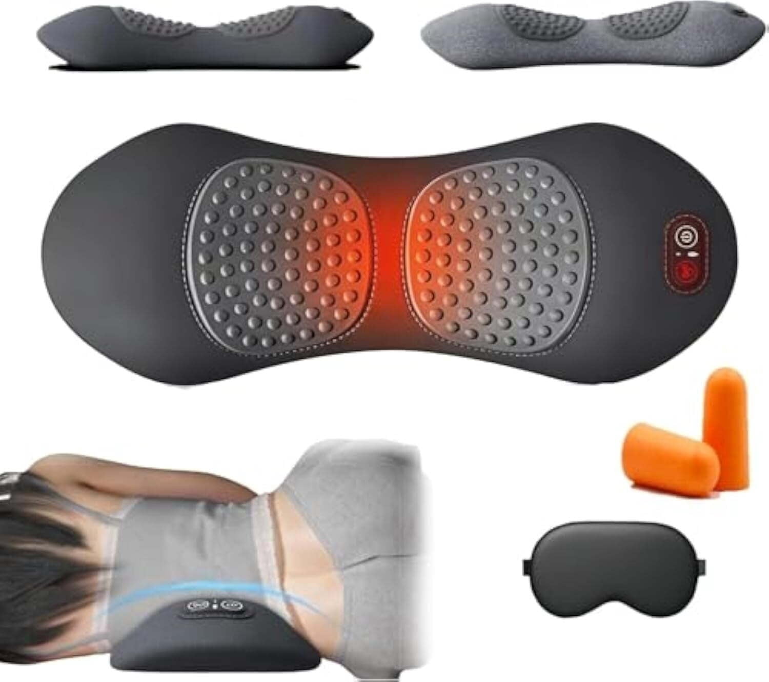Triple Fusion Back Massager, Triple Fusion Back Massager,Smooth Spine 3 in 1 Neck Shoulder Backs Massagers with Traction Vibration & Heat