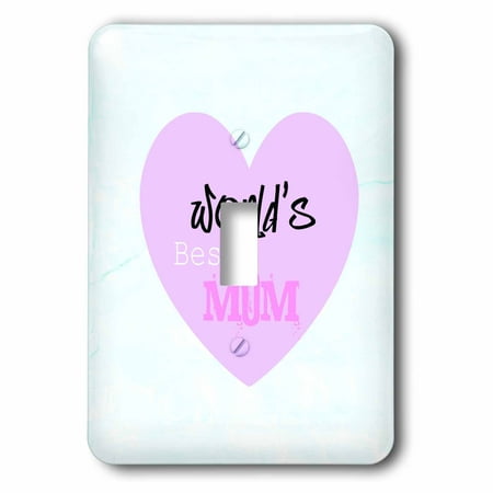 3dRose Worlds Best Mom Pink Heart Mothers Day Love - Single Toggle Switch