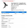 thumbnail image 2 of Front Control Arm 1 - Compatible with 2006 - 2007 GS430 Base 4.3L V8, 2 of 2