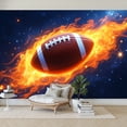 thumbnail image 7 of Wallpaper Football Sports 3D Rugby American Football Flaming Fire Peel and Stick Wall Murals 100"H x 144"W Removable PVC Wall Paper Self-Adhesive Wall Paintings Art Decor for Bedroom Living Room, 7 of 7