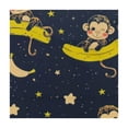 thumbnail image 4 of Acheng Monkey Bananas Stars Square Table Cover 100% Polyester Fiber 46*46, 4 of 8