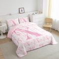 thumbnail image 3 of jejeloiu Personalized Letter X Full Size Comforter Sets,Monogrammed Theme Bedding Comforter Set,Ribbon Bow Knot Bedding Sets,Bedroom Decor Ultra Soft Reversible,3 Pieces, 3 of 7