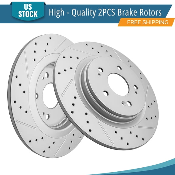 YXPCARS 2PCS Rear Brake Rotors(120.40099), Drilled & Slotted Disc Rotors Kit for Honda Odyssey 2018-2023 All Models