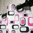 thumbnail image 2 of Ambesonne Geometric Grommet Curtain Single Panel, Old Fashioned Style, 50"x60", Pink White Black, 2 of 5