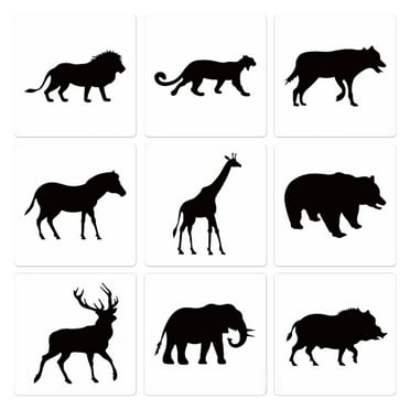 Milue Silhouette Painting Stencils Reusable Templates DIY Art Home Decor 9 pcs