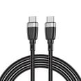 thumbnail image 1 of Seitruly Cable de carga rápida de protección de cobertura de 1/2 m 60/100 W (máx.) Cable de tipo C Cable de datos trenzado de nailon para Teléfono y Comunicación negro 1M 100W, 1 of 1