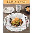 thumbnail image 3 of 13 Inch Round Placemats Set of 6, Valentine's Day Non Slip Heat Insulation PP Table Mats, Red Striped Love Eucalyptus Grey Plaid Washable Place Mats for Kitchen Dining Party Table Decor, 3 of 7