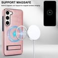 thumbnail image 6 of Allytech Case for Samsung Galaxy S23, Hidden Kickstand PU Leather [Compatible with MagSafe] Case, [Anti-Drop & Shockproof] Ultra Slim Retro Protective Case for Women Men - Rosegold, 6 of 8