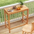 thumbnail image 2 of Gymax Acacia Wood Outdoor Bar Table w/Slatted Tabletop for Balcony Backyard Garden, 2 of 10