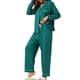 thumbnail image 4 of INSPIRAR CHIC Pijamas de Dormir para Mujeres Modal con Botones de Manga Larga y Pantalones Conjunto de Ropa de Casa S Verde Pavo Real, 4 of 5