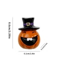 thumbnail image 2 of Cute Hat Wearing Pumpkin Resin Figurine Set, Spooky Tabletop Ornament, Minimalist European Style Decor for Halloween Living Room Shelf Indoor Holiday Party Display, 2 of 7