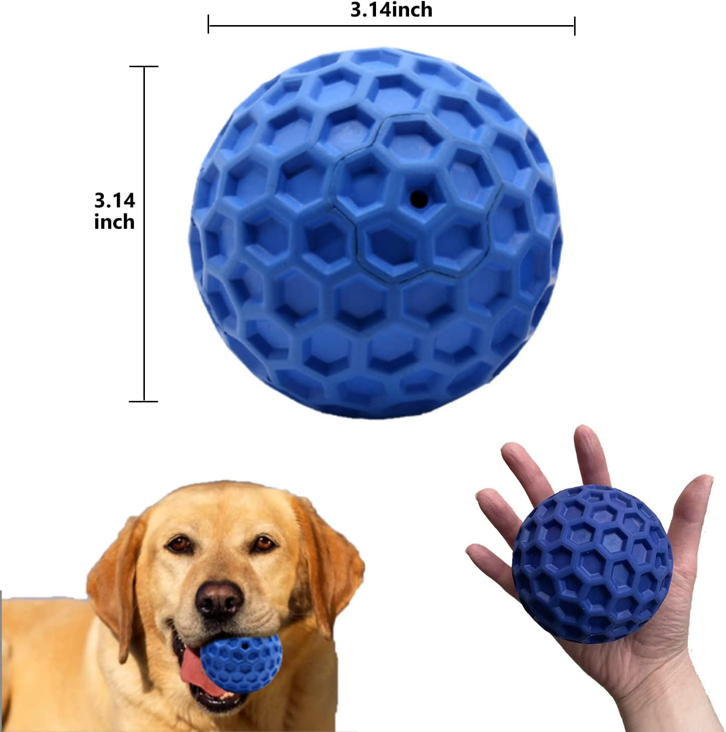 Valr Squeaky Dog Toys for Aggressive Chewers Rubber Interactive Puppy Ball with Squeaker Almost Indestructible and Durable Pet Chew Toy for Medium and