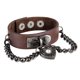thumbnail image 2 of Brazalete punk Brazalete de cadena de material cuero con amulèto en apariencia de de aleación fresca de roca - 2.6 pulgadas de diámetr café Yinane Brazalete de PU de Punk Rock, 2 of 8