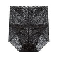 thumbnail image 5 of PMVFHDE Womens High Waist Seamless Sheer Lace Underwear Support Solid Color Triangle Briefs High Waisted Underwear For Women Black，M, 5 of 5