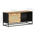 thumbnail image 5 of vidaXL TV Stand 35.4"x11.8"x15.7" Rough Mango Wood and Natural Cane, 5 of 9