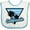 White and Blue, variant on Inktastic California with Triangle and Palm Trees in Blue Boys or Girls Baby Bib