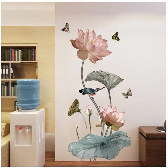 Pegatinas de flores para fondo de pared de sala de estar, pegatinas de decoración de pared de dormitorio, papel tapiz autoadhesivo