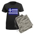 thumbnail image 5 of CafePress - Greece Flag Women's Dark Pajamas - Women's Short Sleeve Print T-Shirt and Pants Dark Cotton Pajama Set, 5 of 7